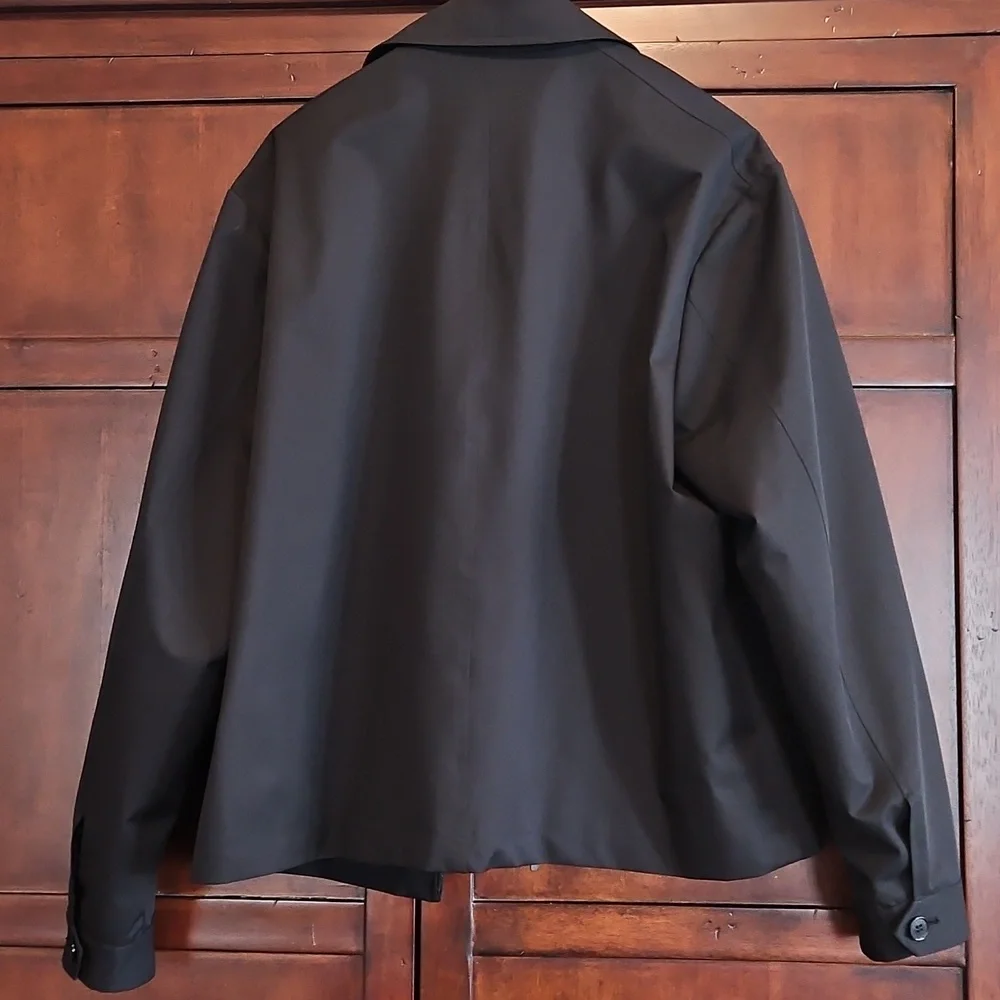 Murano Mens Black Zip Up Jacket, Size XL, Minimalistic